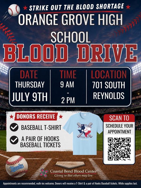 OGHS to Host Blood Drive This Thursday, July 9