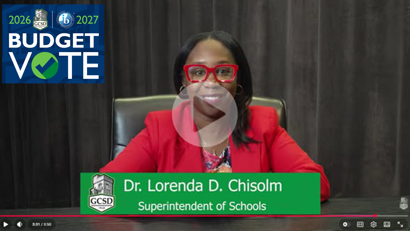 Dr Chisolm's Important Message about the Budget Vote