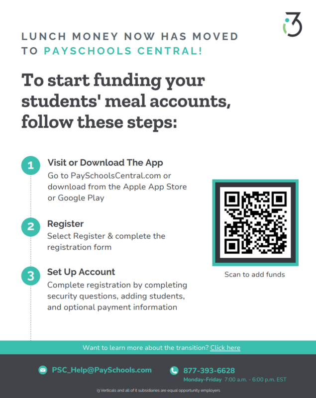 Payschools Central To Be Used For Cafeteria Account Management
