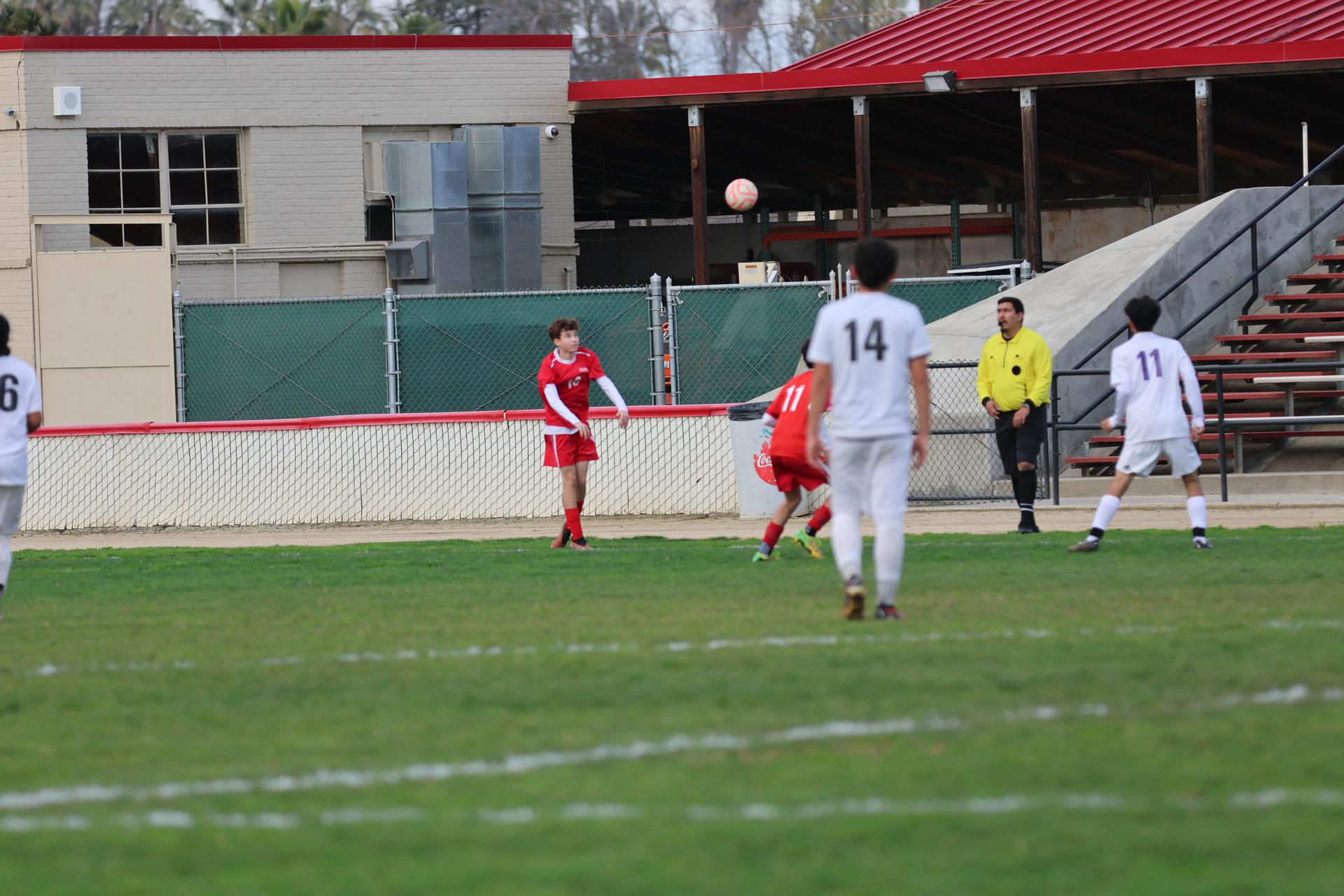 junior varsity boys playing soccer against washington union