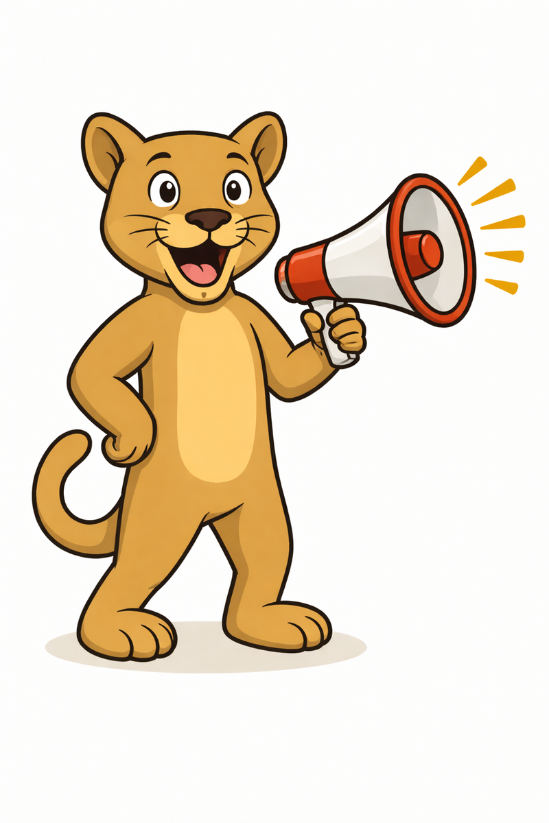 Puma with megaphone