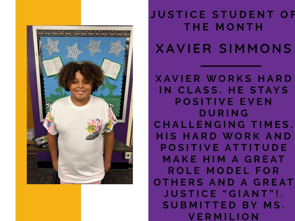 promo graphic - JIS student of the month Sept 2025 - Xavier Simmons