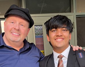 Rohan Radharaj and Coach Michael T. Smith