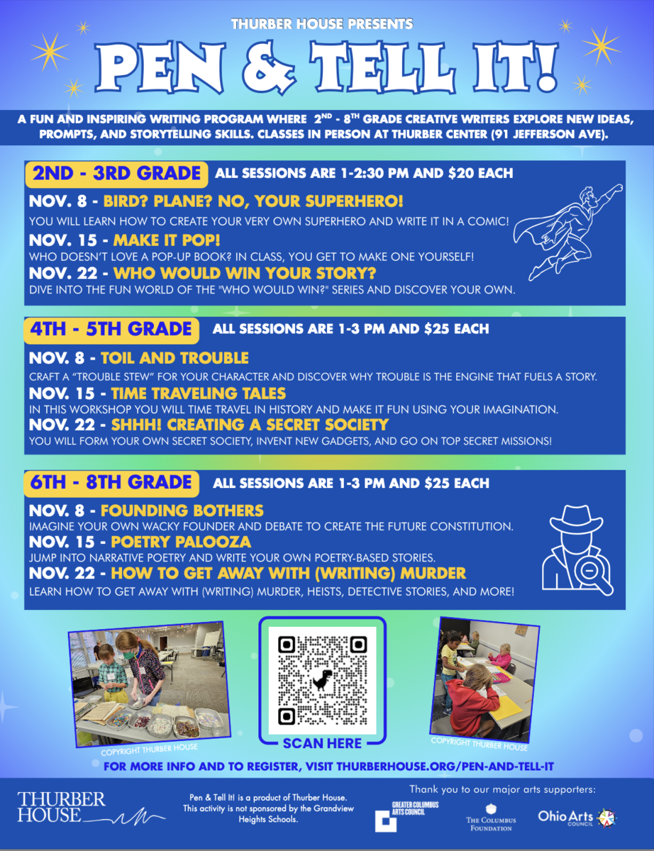 Writing workshop flyer for grades 2-8
