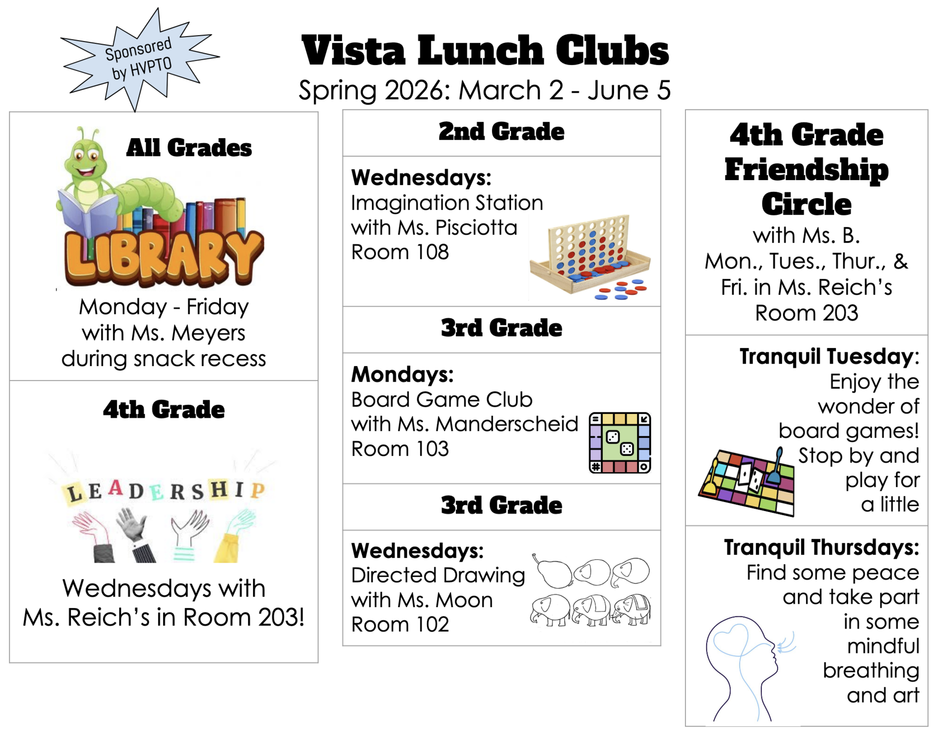 Vista Lunch Clubs -  Spring 2026