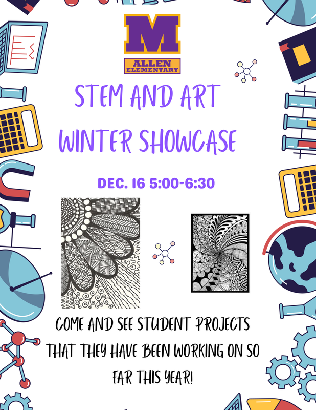 promo graphic - Allen Elementary Winter STEM and Art Showcase 2025