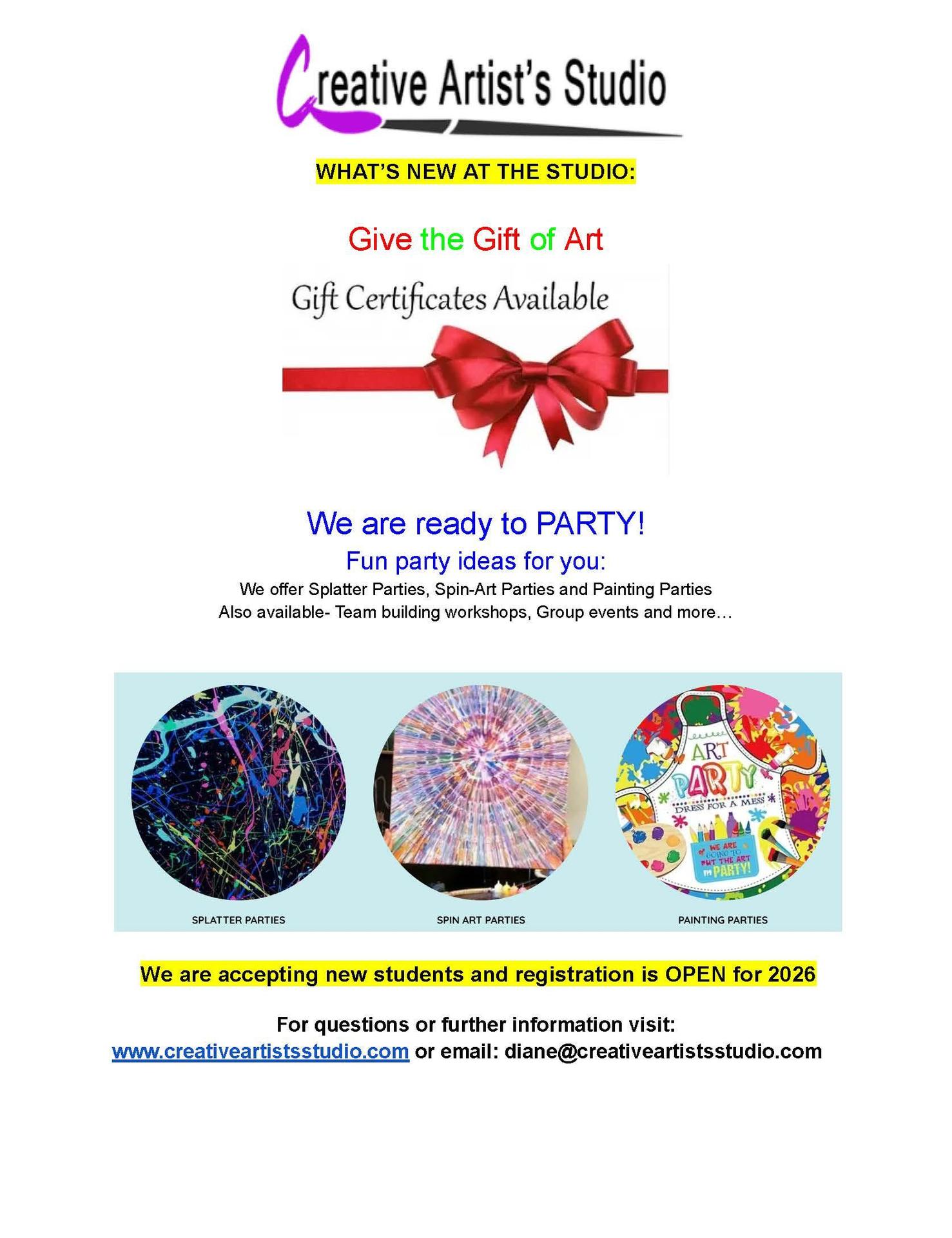 Creative artists studio