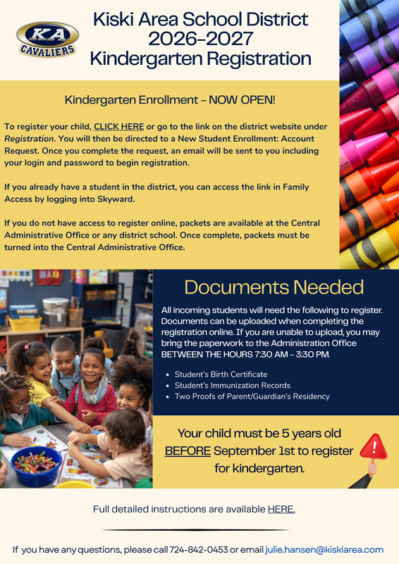 kindergarten registration now open