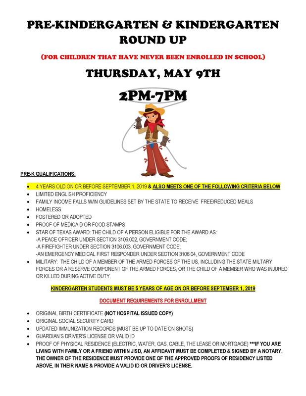 Pre-K and Kinder Round-Up Flyer