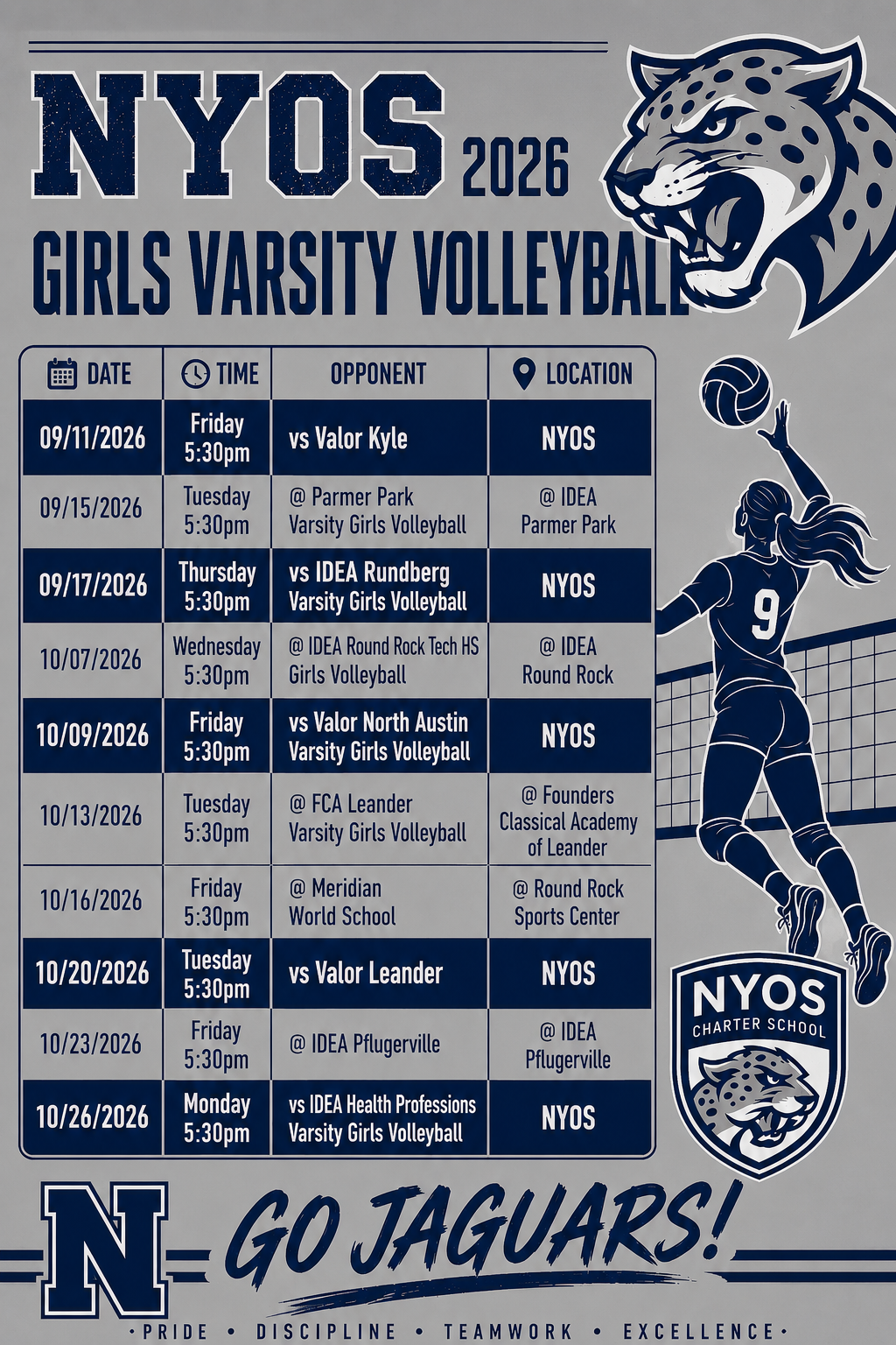 Girls Varsity Volleyball