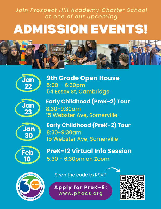 PHA Admissions Events flyer