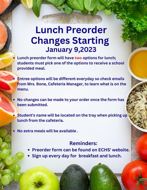 New Preorder Lunch Form Begins Jan 9 When Ordering From NCPS