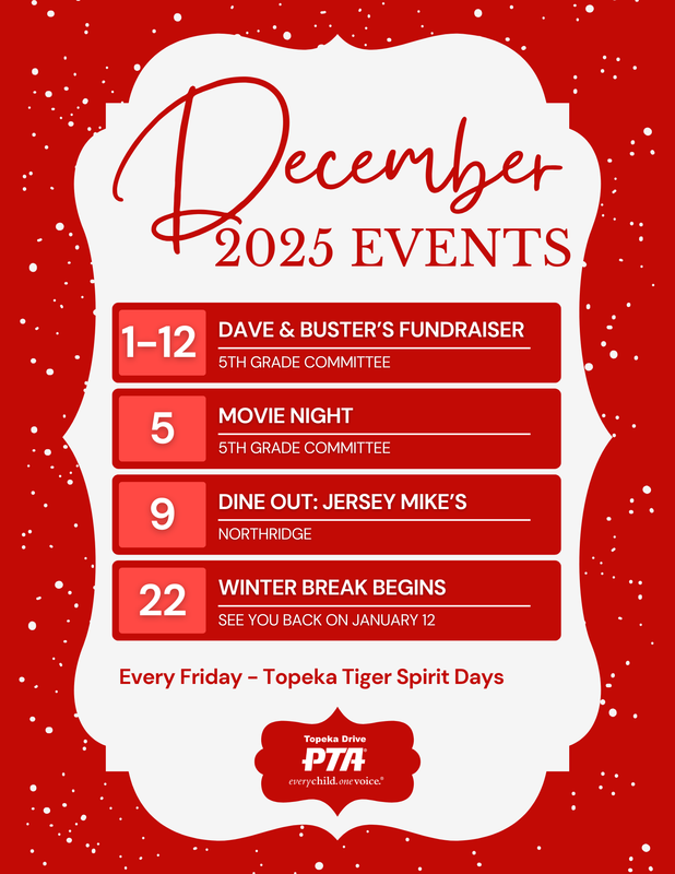 PTA December Calendar Flyer