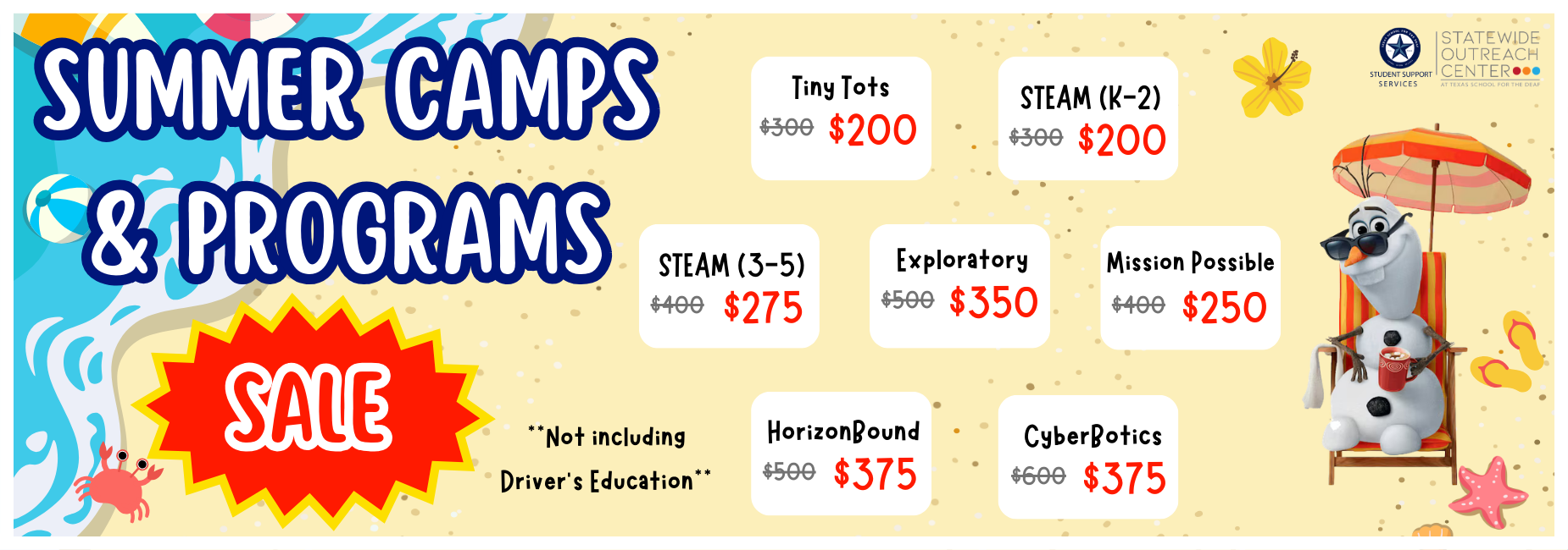 Summer Camp and Programs Sale