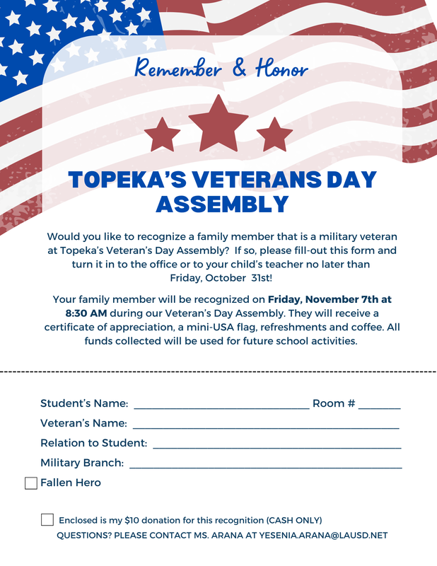 Veterans Day Assembly flyer
