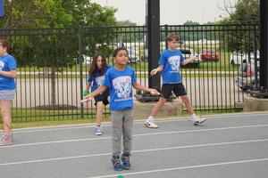 Students compete in the jump rope event