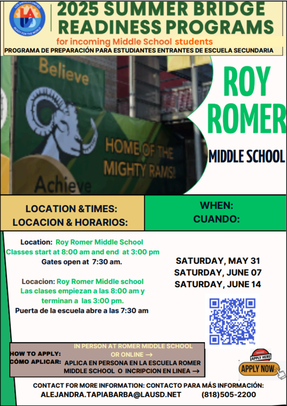 2025 Summer Bridge Readiness Programs