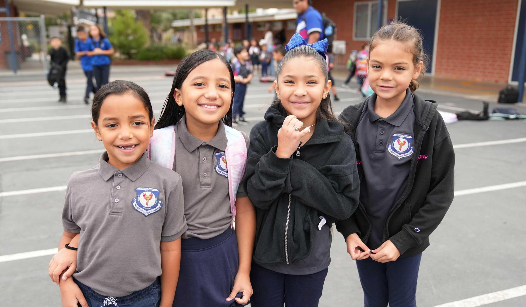 four girls at Hyatt World Language Academy