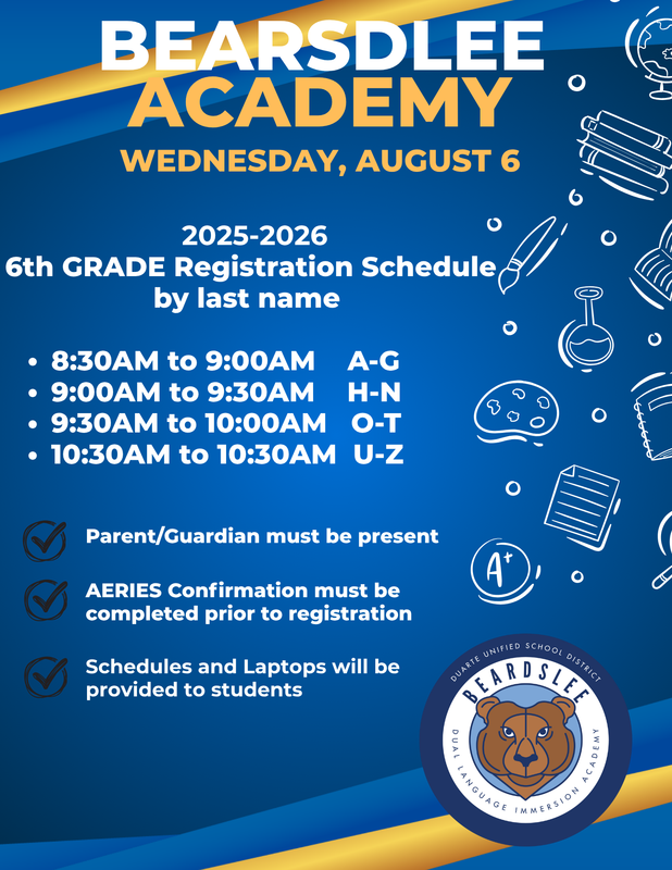 6th grade registration-Eng