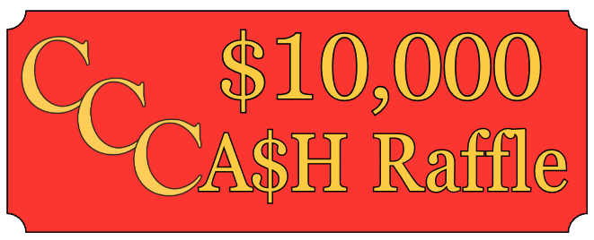 graphic reading "CCC $10,000 Cash Raffle"