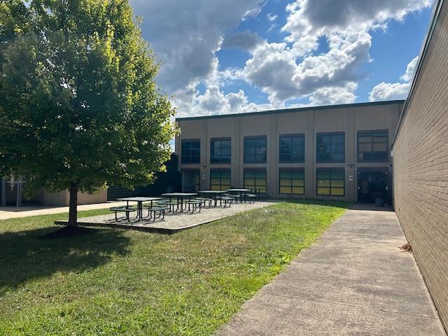 A view of the current courtyard