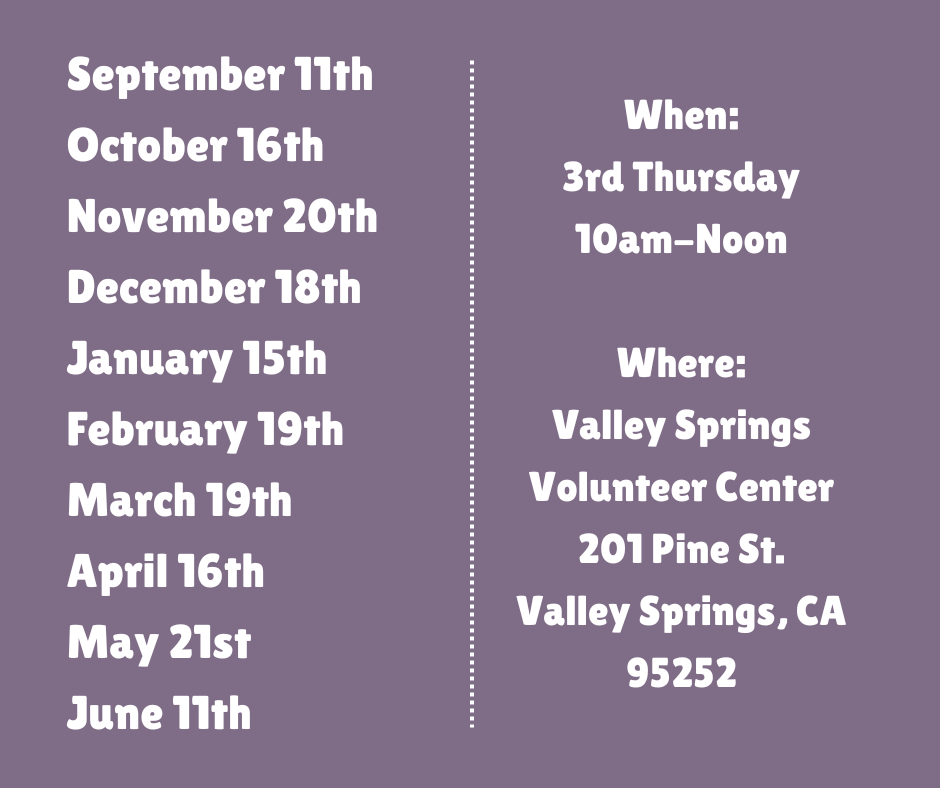 Valley Springs Meeting Dates