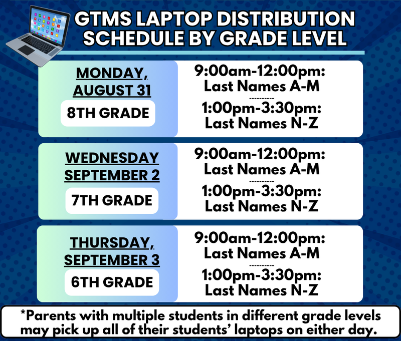Laptop Distribution Schedule