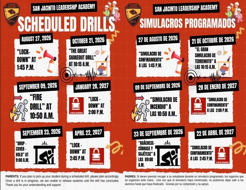 SJLA Emergency Drill Schedule 26.27