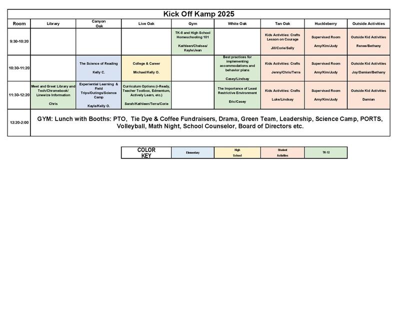 KOK Schedule