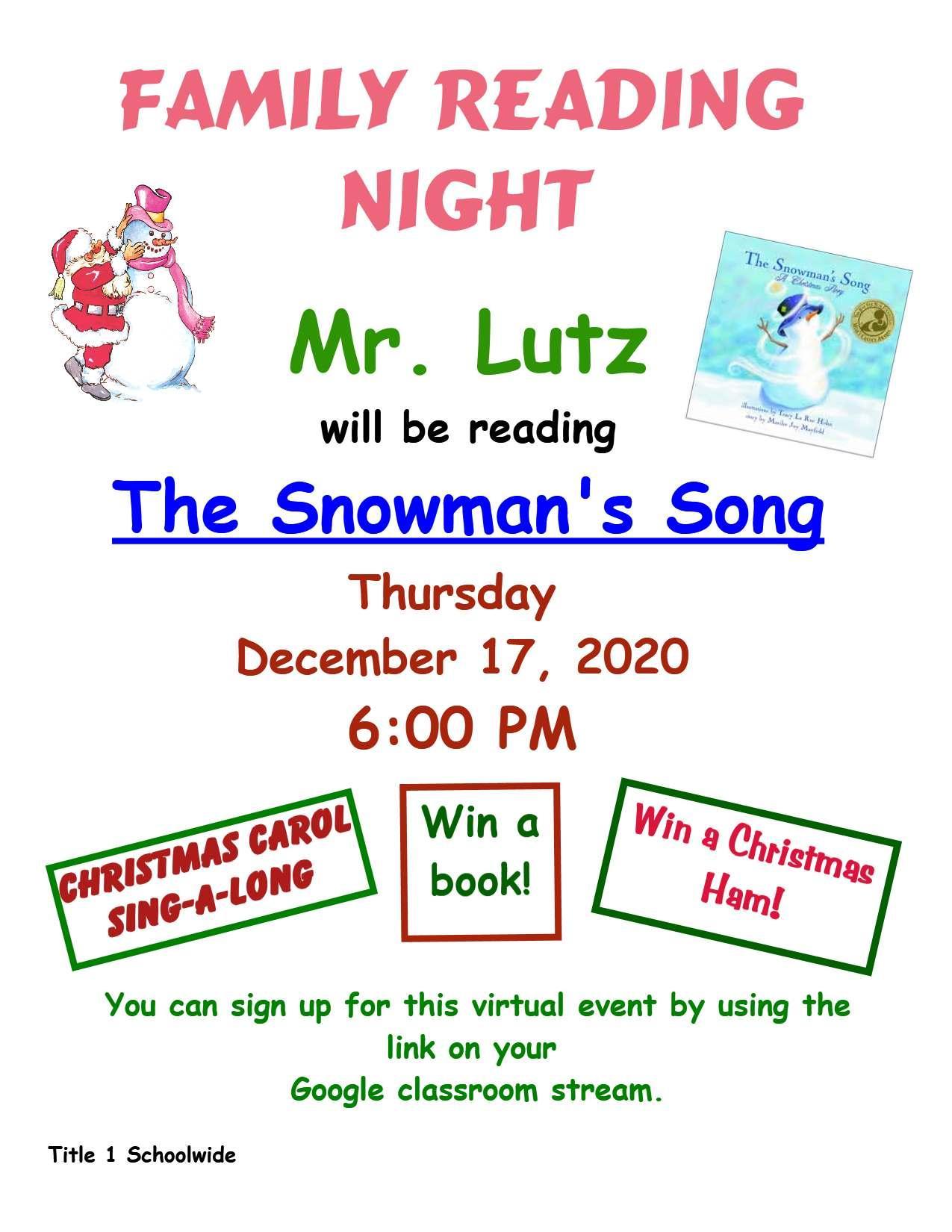 Family Reading Night Kiski Area East Primary School