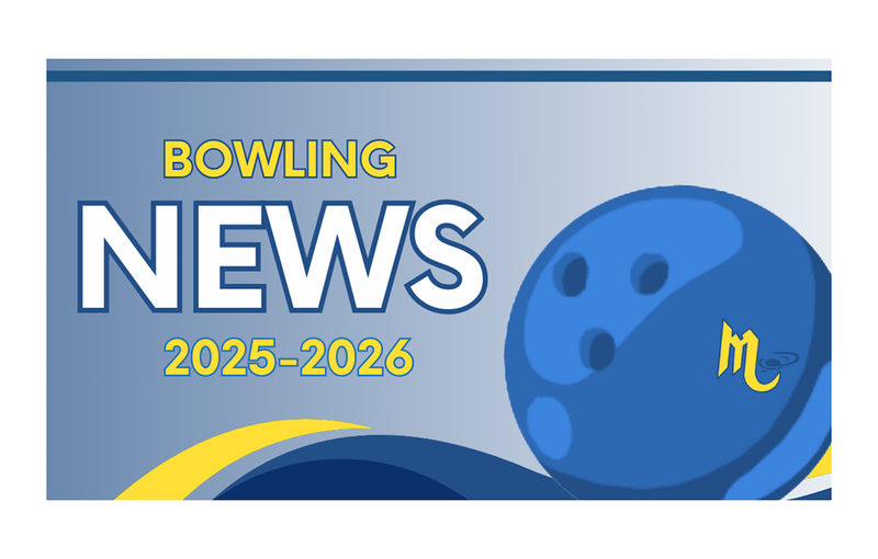 a blue background with a bowling ball