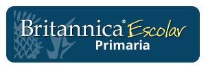Logo for Britannica Escolar Primaria with text in white and yellow on a blue background.