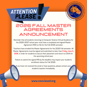 Fall Master Agreements Due