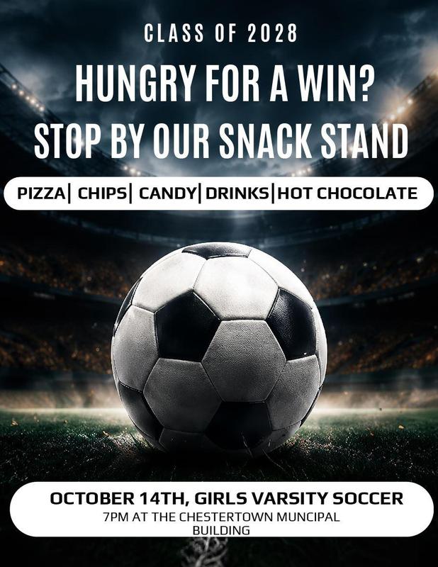 Snack stand available at the Girls Varsity Soccer game October 14th