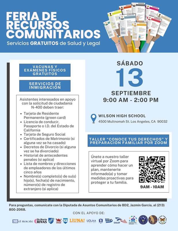 Servicios gratuitos de salud y legal