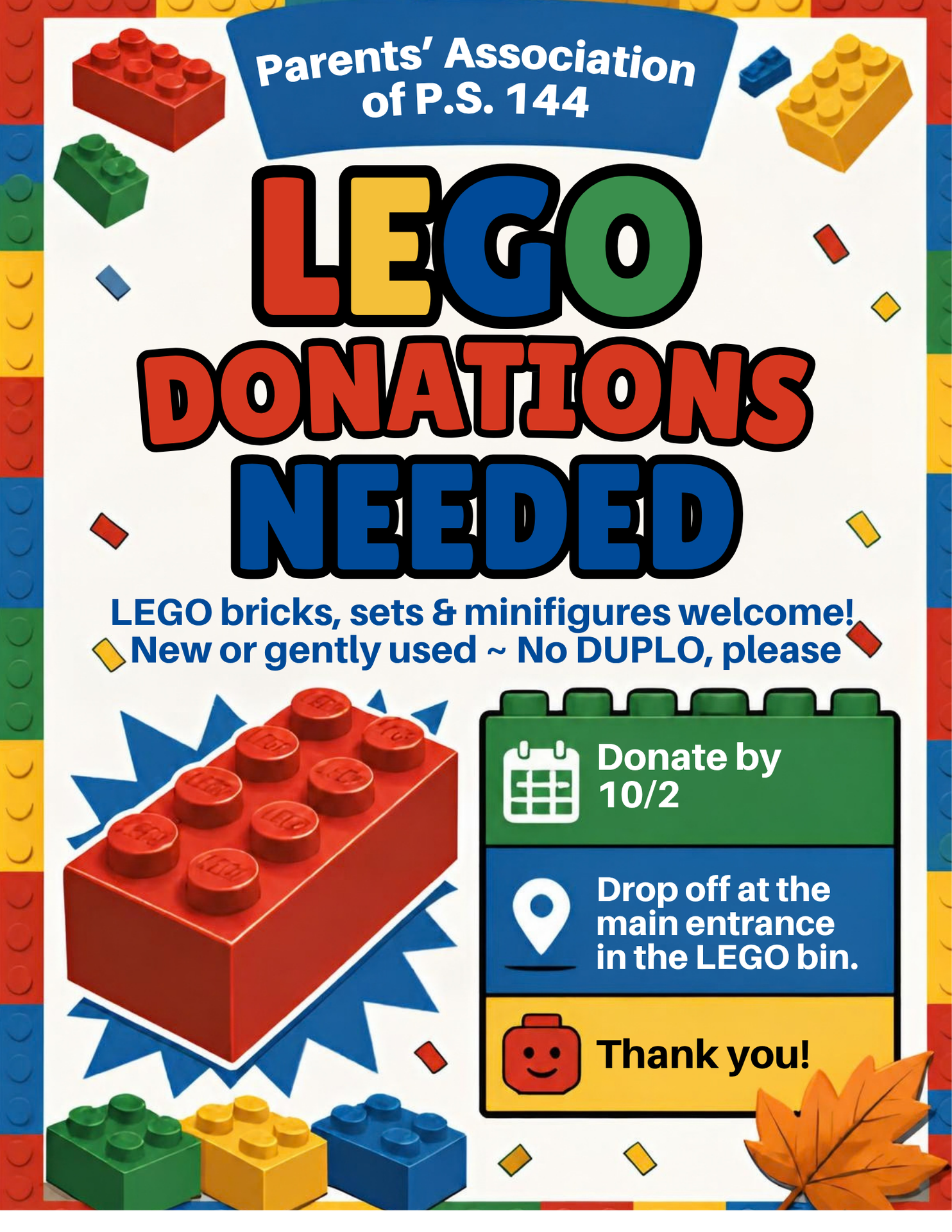 Lego Donation Flyer