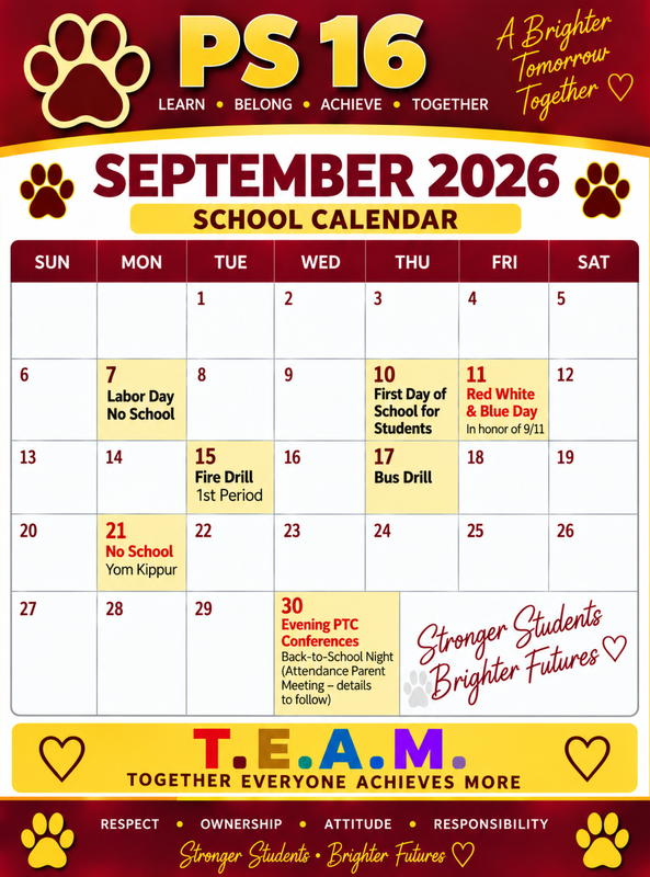 A colorful picture of the September 2026 calendar