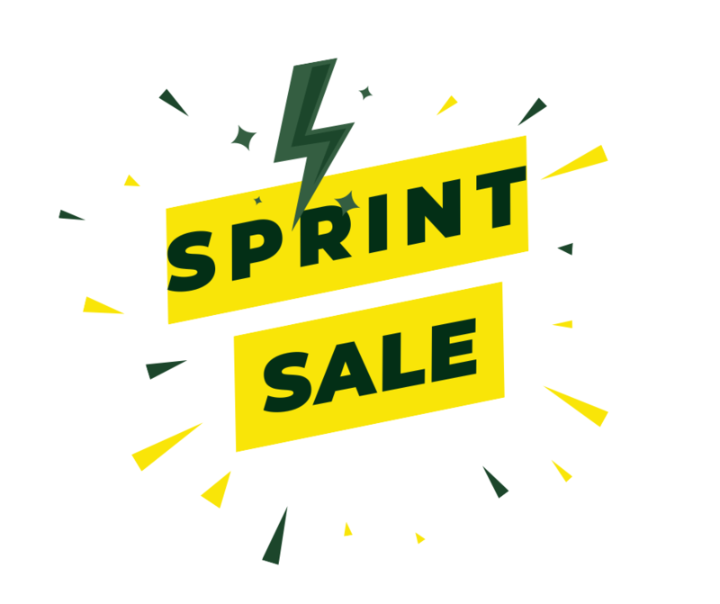 Spring Sale Graphic with Lightning Bolt