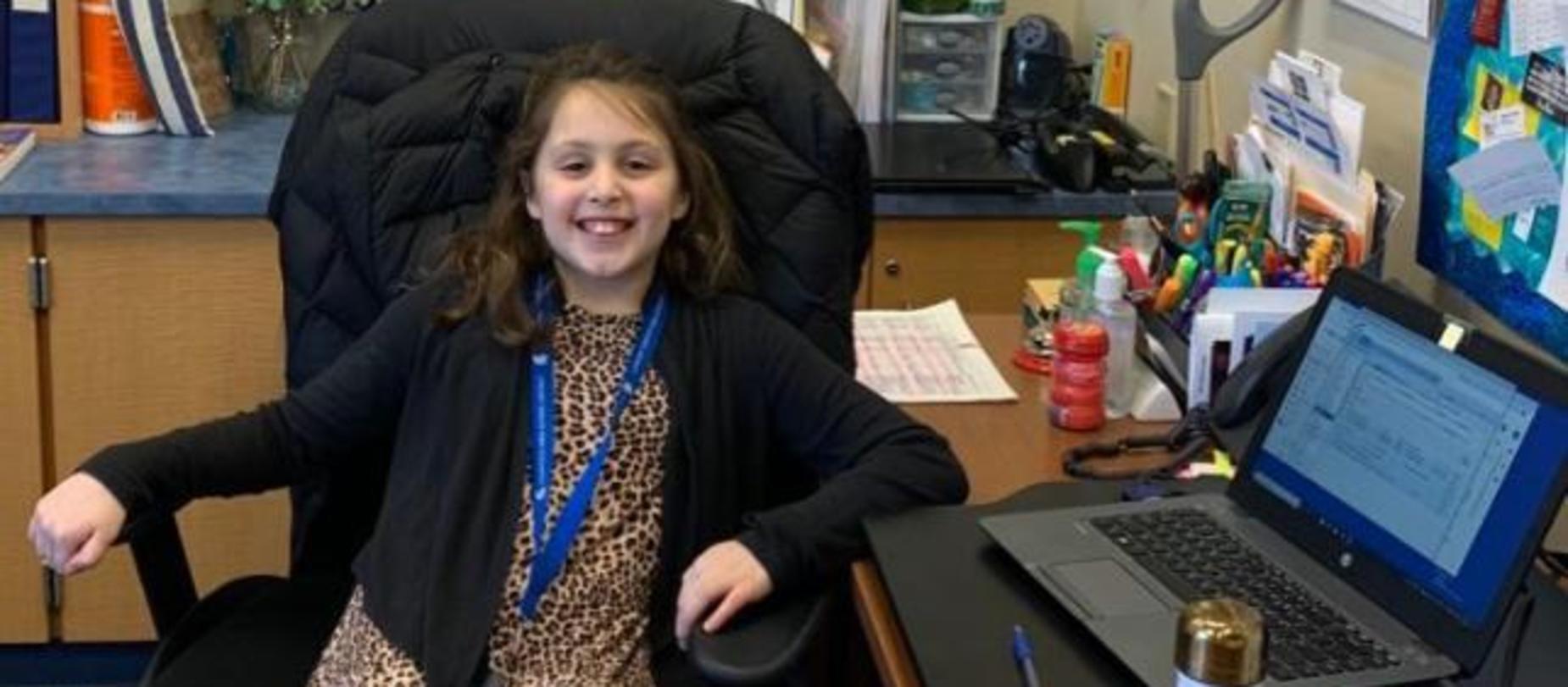 Student being principal for the day