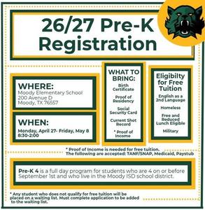 Pre-K registration info