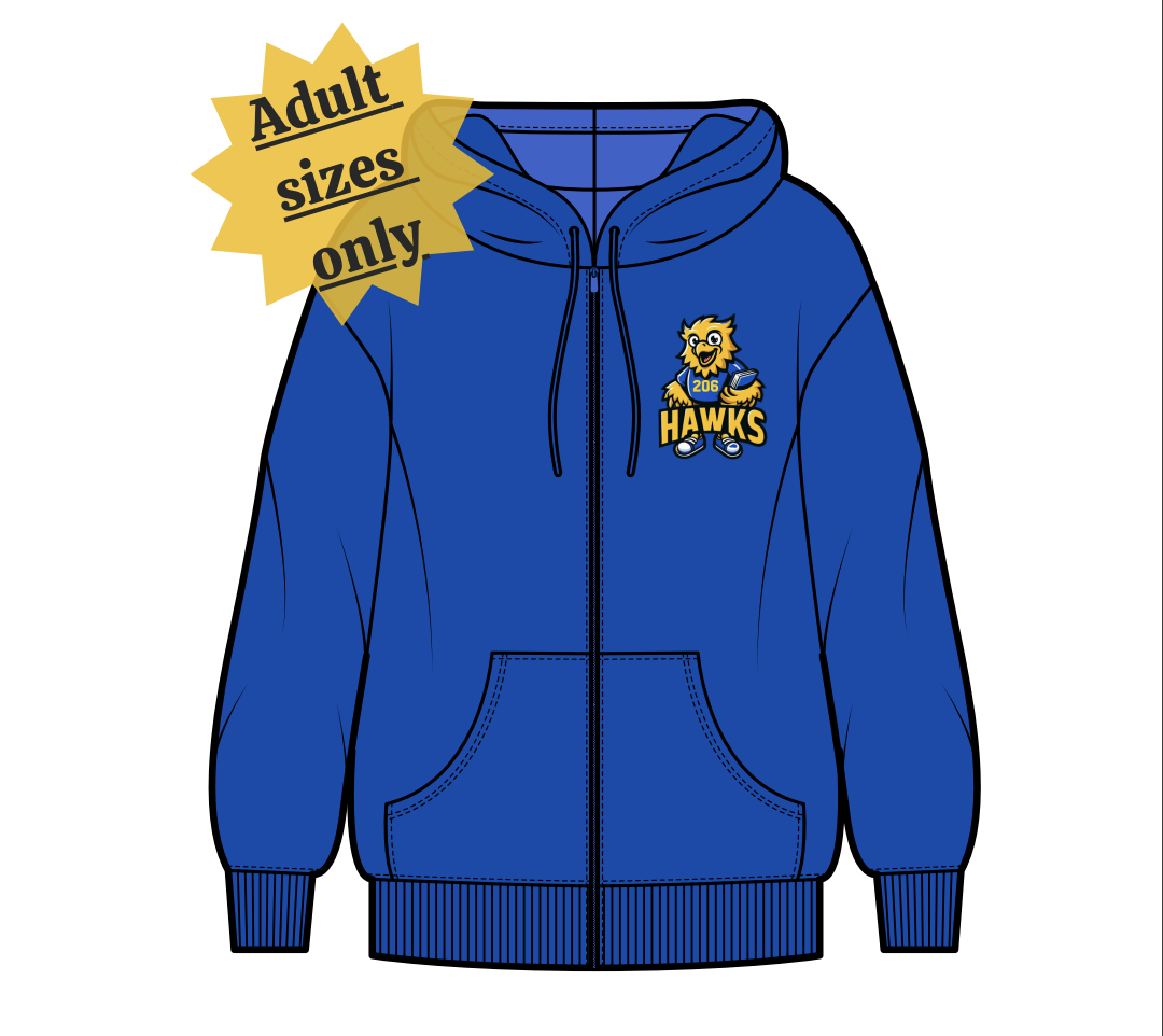 ADULT XXXL Hooded Zippered Sweatshirt