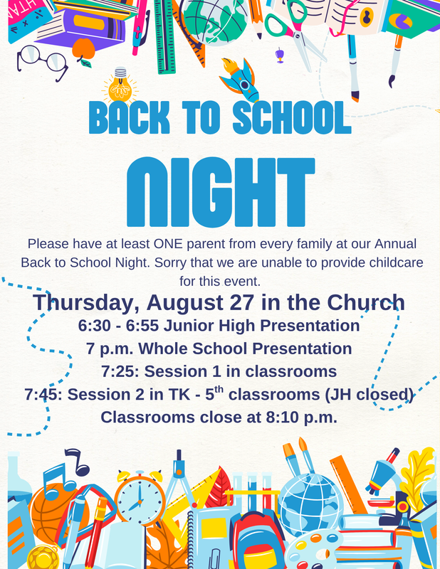 Back to School Night Info Flyer