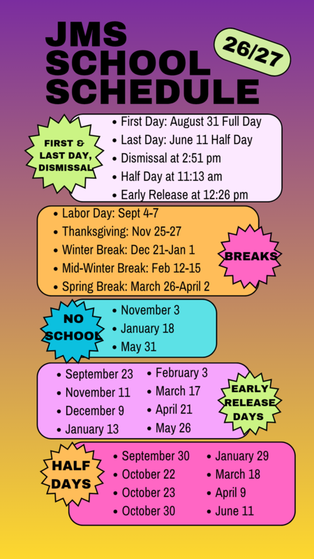 26/27 JMS Schedule Featured Photo
