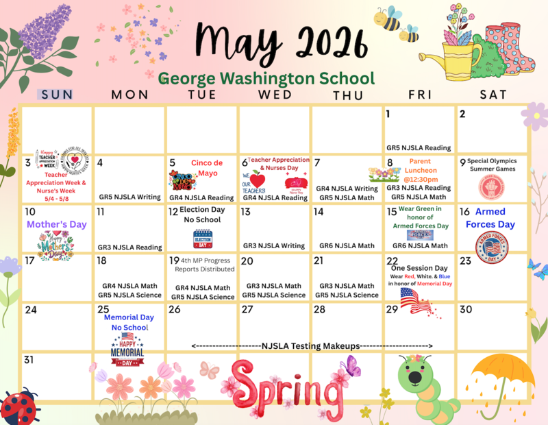 May 2026 Calendar-Washington School