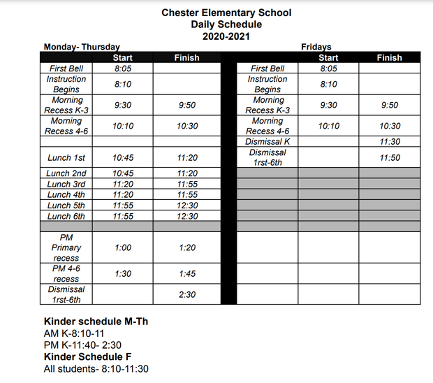 CES bell schedule