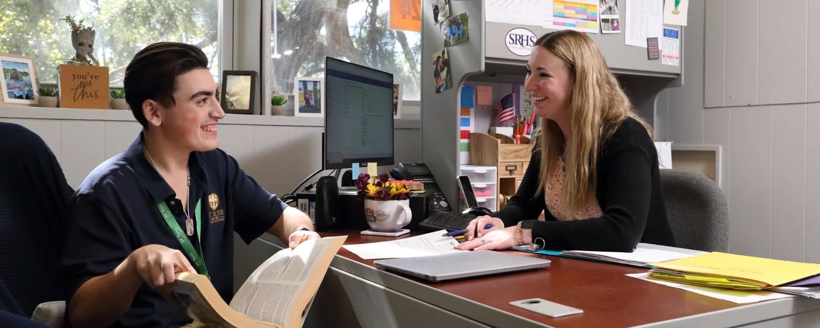Students working in class