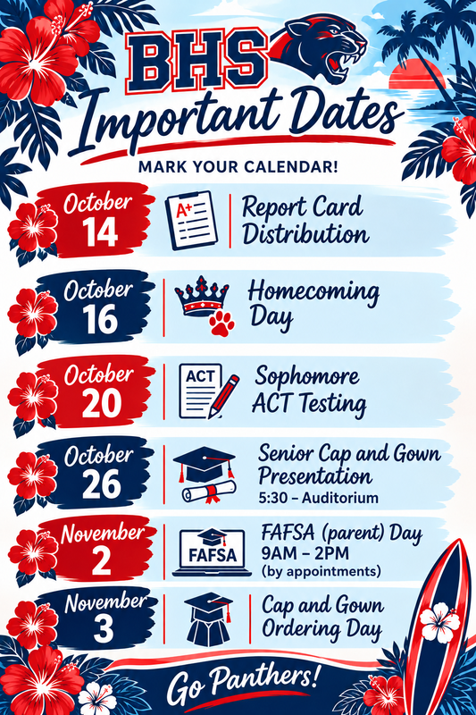 BHS Upcoming Dates!