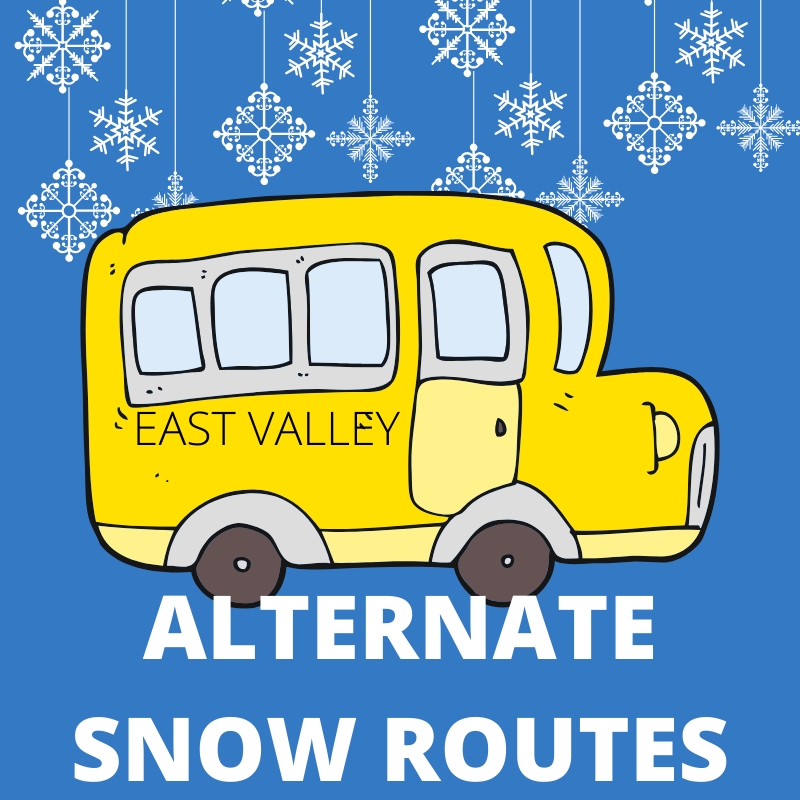 Alternate Snow Stops with school bus and snowflakes.