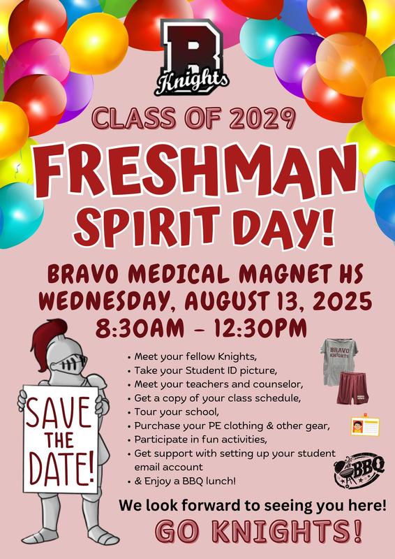 Freshman Spirit Day - Wednesday, August 13!