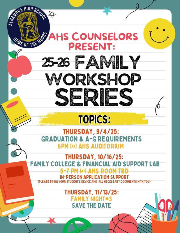 AHS FAMILY WORKSHOP SERIES RETURNS WITH FIRST SESSION!